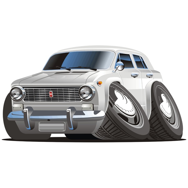 Stickers for Kids: Silver classic car