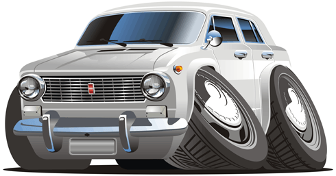 Stickers for Kids: Silver classic car