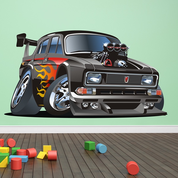 Stickers for Kids: Classic car black 1