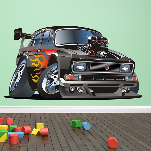 Stickers for Kids: Classic car black