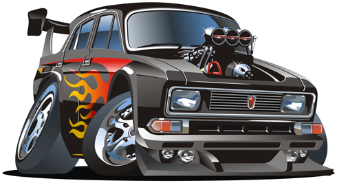 Stickers for Kids: Classic car black 0