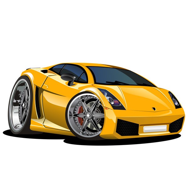 Stickers for Kids: Yellow sports car