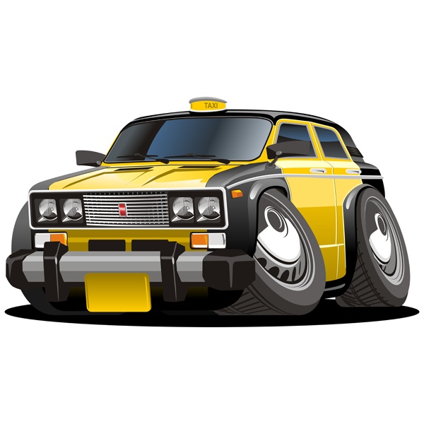 Stickers for Kids: Yellow and black taxi