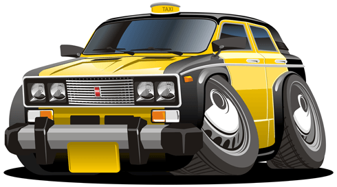Stickers for Kids: Yellow and black taxi 0