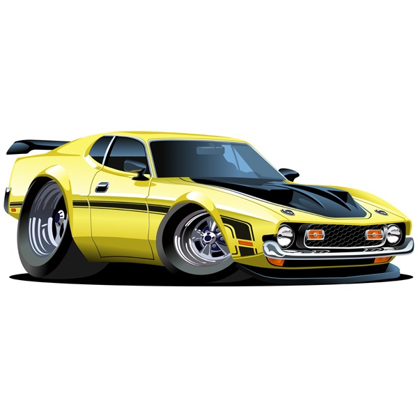 Stickers for Kids: Sports car yellow and black