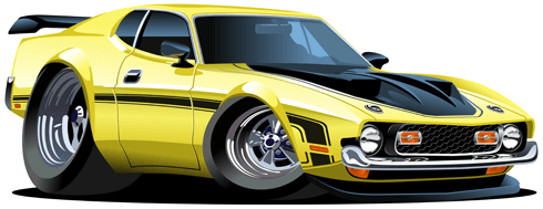 Stickers for Kids: Sports car yellow and black