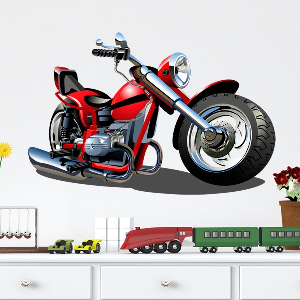 Stickers for Kids: Red and Black Moto Chopper 1