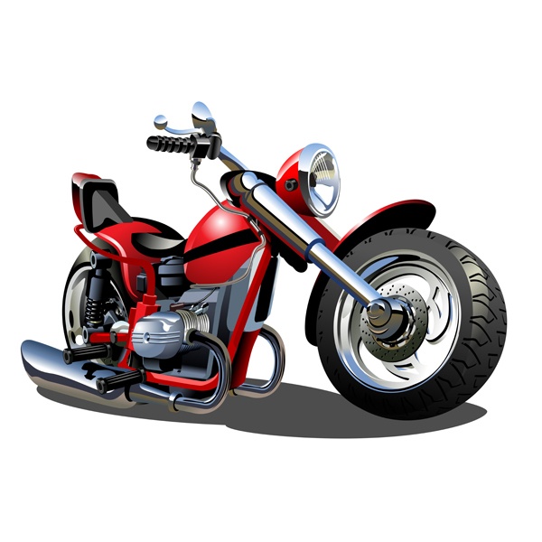 Stickers for Kids: Motorbike Harley red and black
