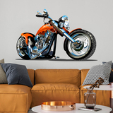Stickers for Kids: Orange Chopper Motorcycle 3