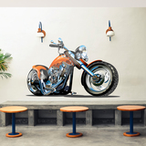 Stickers for Kids: Orange Chopper Motorcycle 5