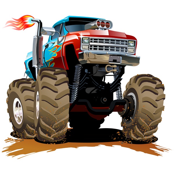 Stickers for Kids: Monster Truck blue and red