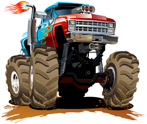 Stickers for Kids: Monster Truck blue and red