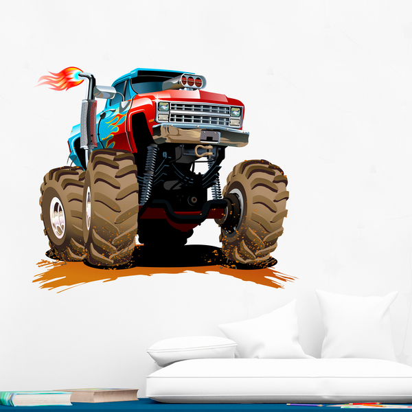 Stickers for Kids: Monster Truck blue and red