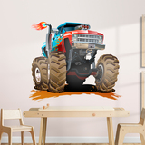 Stickers for Kids: Monster Truck blue and red 5
