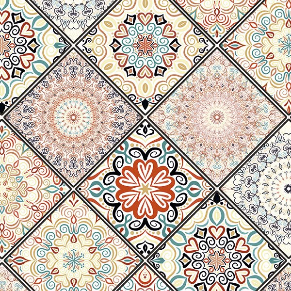 Wall Stickers: Tiles in pastel shades