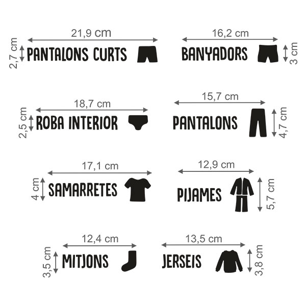 Wall Stickers: Clothing Labels in Catalan