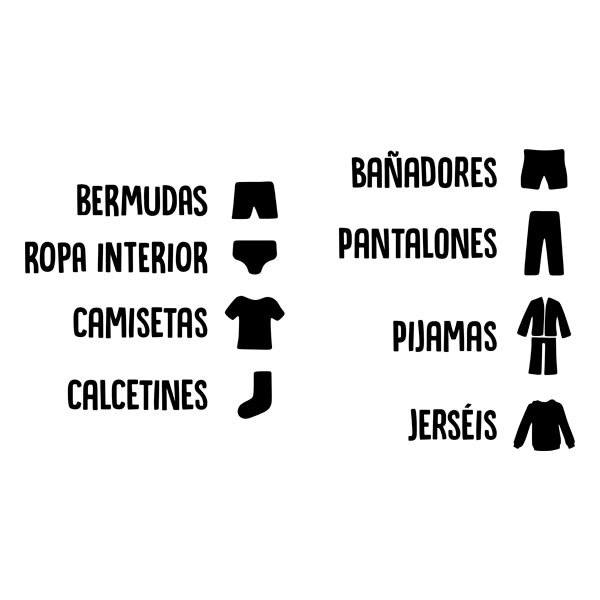 Wall Stickers: Clothing Labels in Spanish
