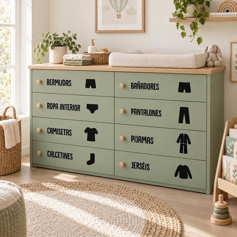 Wall Stickers: Clothing Labels in Spanish