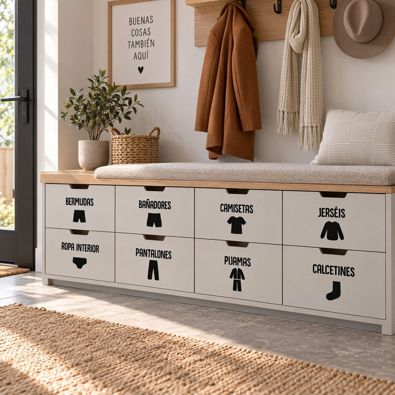 Wall Stickers: Clothing Labels in Spanish