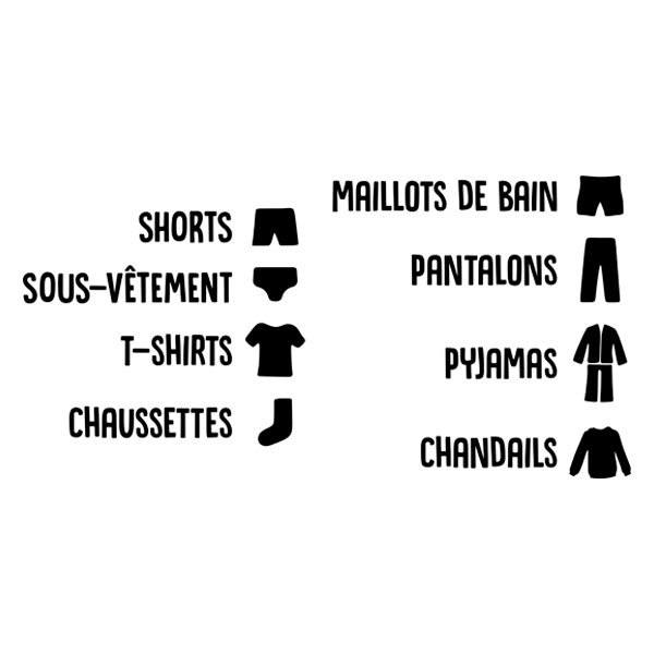 Wall Stickers: Clothing Labels in French