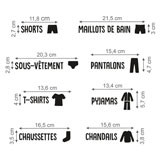 Wall Stickers: Clothing Labels in French 2