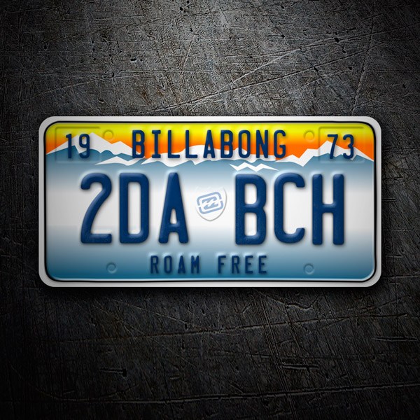 Car & Motorbike Stickers: Billabong License Plate