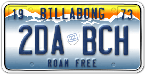 Car & Motorbike Stickers: Billabong License Plate