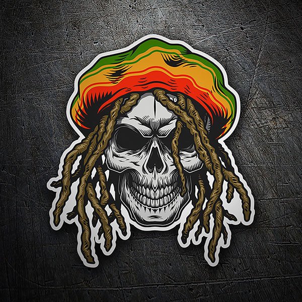 Car & Motorbike Stickers: Rasta skull Dise&ntilde;o Vinilo Decorativo