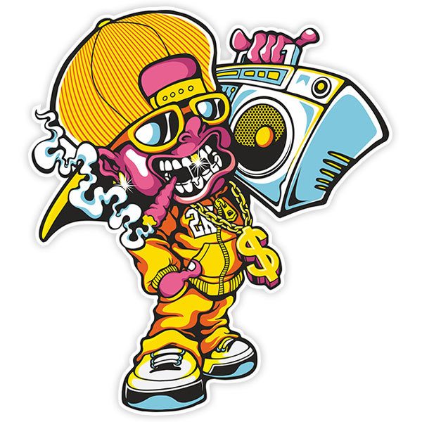 Car & Motorbike Stickers: Golden Rapper