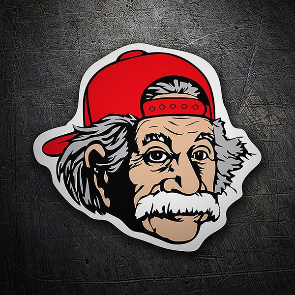 Car & Motorbike Stickers: Albert Einstein with cap