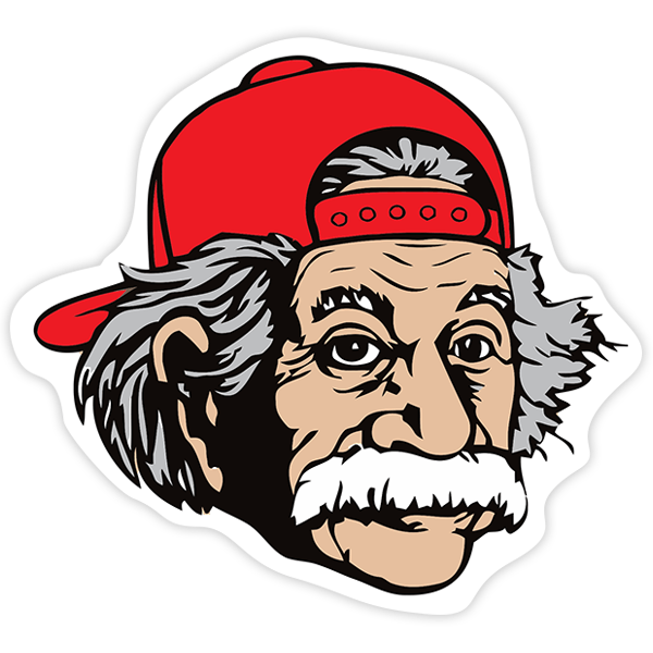 Sticker Albert Einstein With Cap