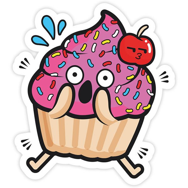 Car & Motorbike Stickers: Scared cake