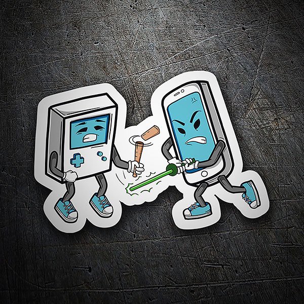 Car & Motorbike Stickers: Game Boy vs Smartphone