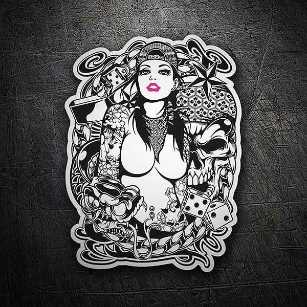 Car & Motorbike Stickers: Tattoo Girl