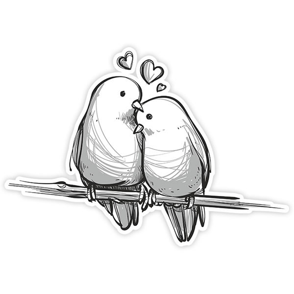 Car & Motorbike Stickers: Birds in love