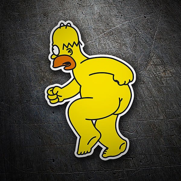 Car & Motorbike Stickers: Homer Simpson runs naked