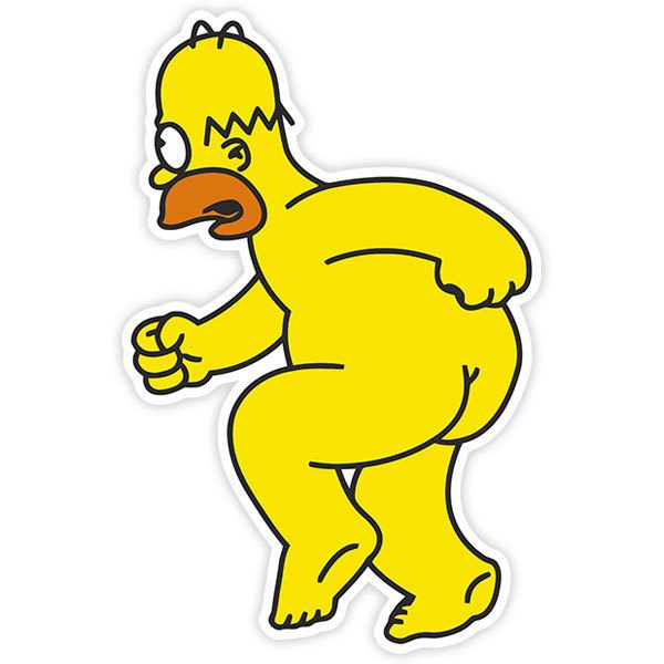 Car & Motorbike Stickers: Homer Simpson runs naked