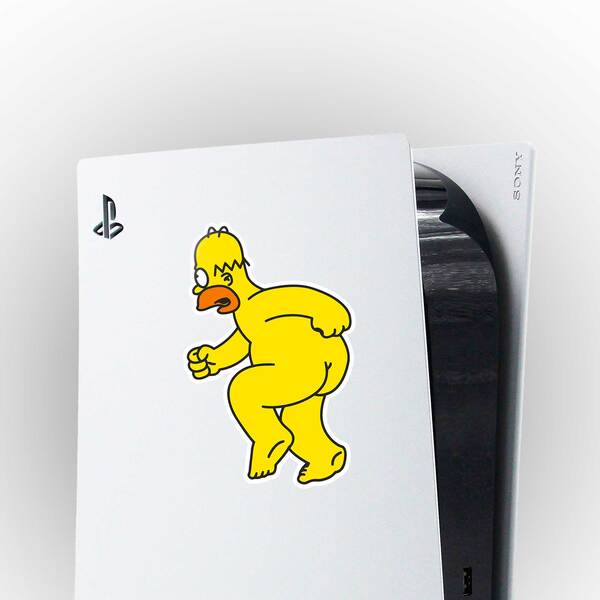 Car & Motorbike Stickers: Homer Simpson runs naked