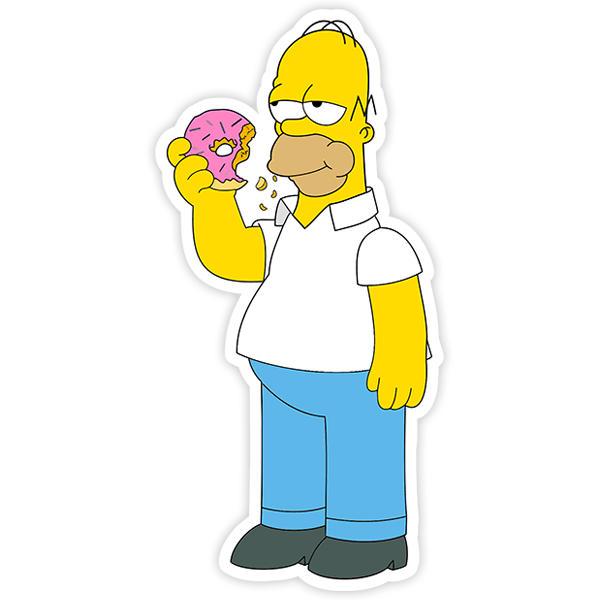 Car & Motorbike Stickers: Homer Simpson eating donuts