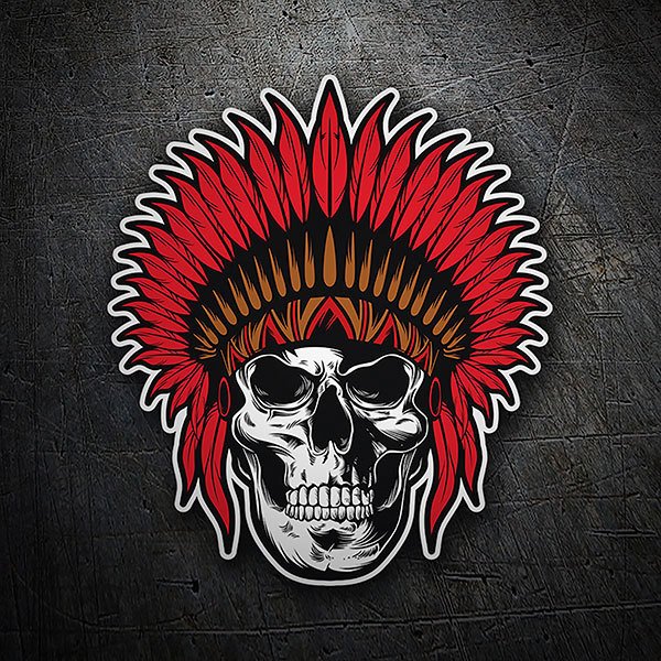Car & Motorbike Stickers: Indian Chief Skull Dise&ntilde;o Vinilo Decorativo