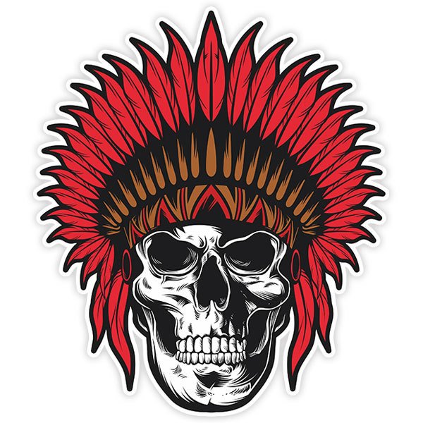 Car & Motorbike Stickers: Indian Chief Skull Dise&ntilde;o Vinilo Decorativo