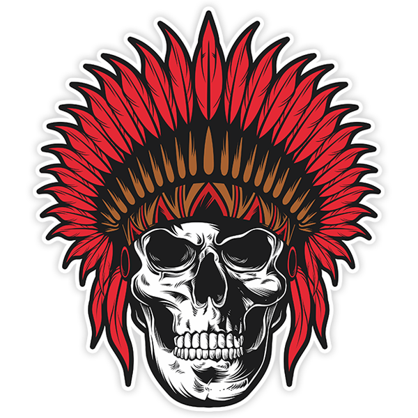 Car & Motorbike Stickers: Indian Chief Skull Dise&ntilde;o Vinilo Decorativo