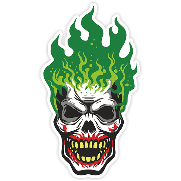 Car & Motorbike Stickers: Skull of the burning Joker