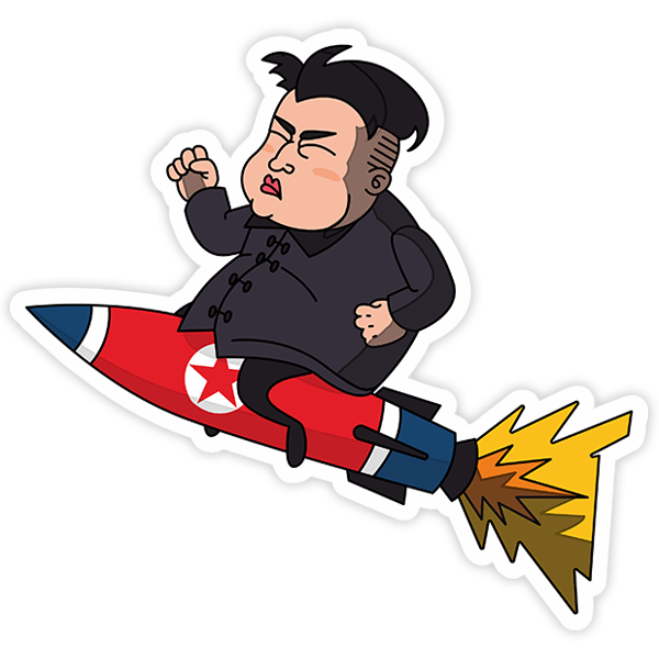 Car & Motorbike Stickers: Kim Jong-un on missile 0