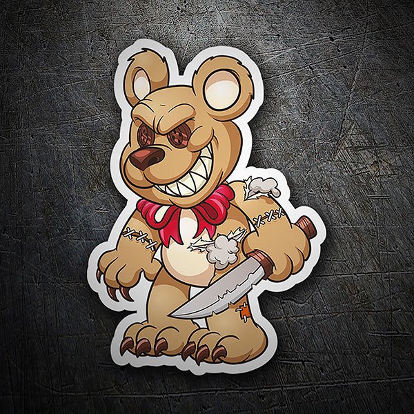 Car & Motorbike Stickers: Evil teddy bear