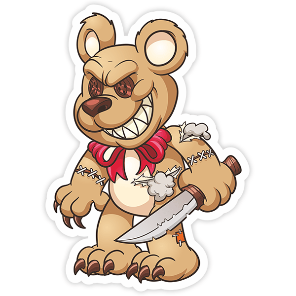 Car & Motorbike Stickers: Evil teddy bear