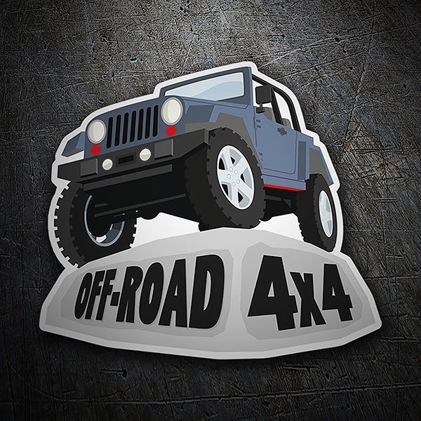 Car & Motorbike Stickers: Blue Off-Road Vehicle on Rock