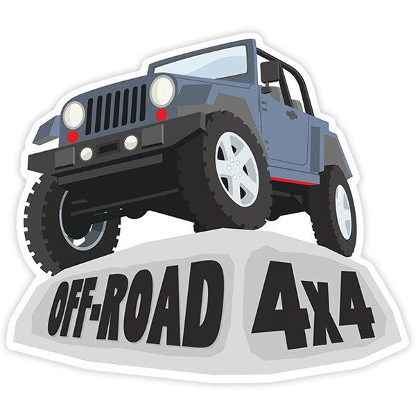 Car & Motorbike Stickers: Blue Off-Road Vehicle on Rock