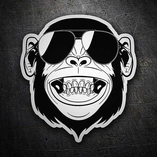 Car & Motorbike Stickers: Chimpanzee with sunglasses