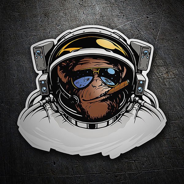 Car & Motorbike Stickers: Monkey with space suit